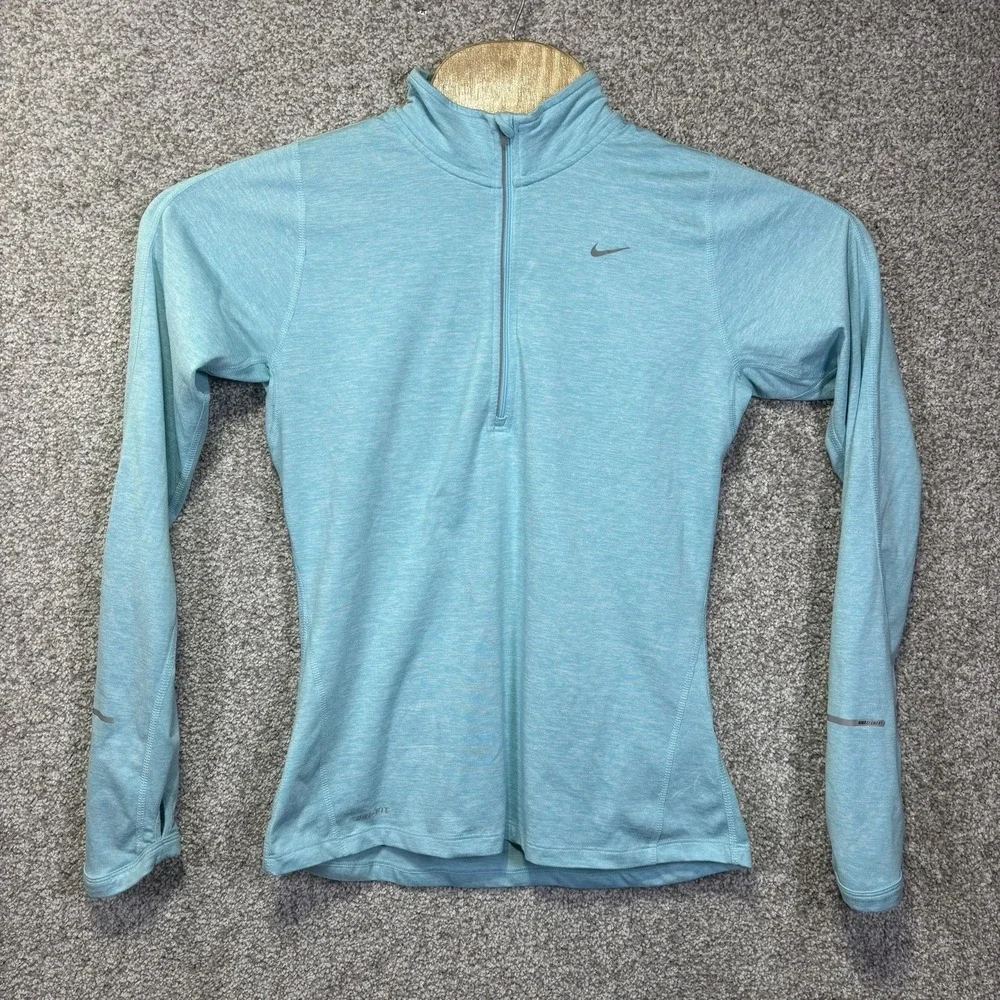 Nike Element Dri-FIT Pullover Womens Small Blue 1/2 Zip Long Sleeve Shirt